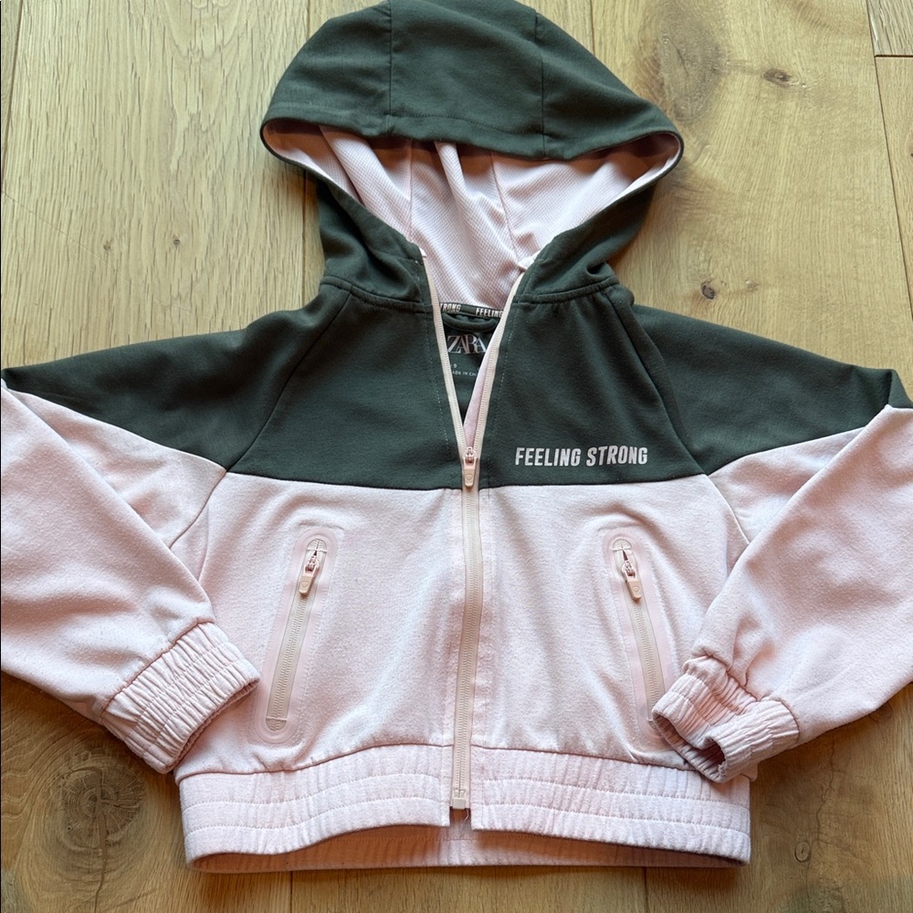Zara Girls Two-Tone Hoodie - Pink “feeling strong”